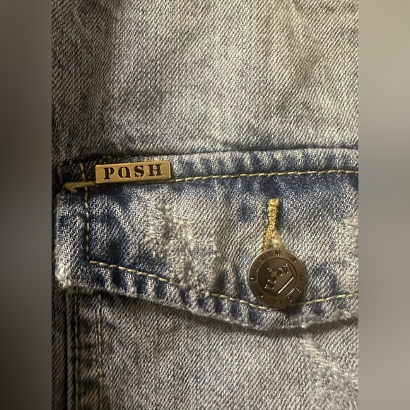 Posh XL Distressed Denim Jacket - Picture 7 of 12